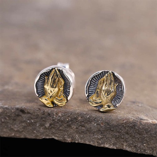 925 Sterling Silver Namaste Equality Stud Earrings 925 Sterling Silver Namaste Equality Stud Earrings
