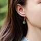 925 Sterling Silver 14K Gold-Plated Hetian Jade Red Agate Luck Earrings 925 Sterling Silver 14K Gold-Plated Hetian Jade Red Agate Luck Earrings