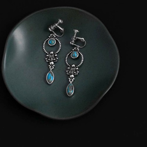 925 Sterling Silver Vintage Turquoise Waterdrop Earrings 925 Sterling Silver Vintage Turquoise Waterdrop Earrings
