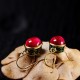 Round Red Corundum Confidence Drop Earrings Round Red Corundum Confidence Drop Earrings