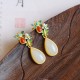 White Jade Red Agate Butterfly Protection Drop Earrings White Jade Red Agate Butterfly Protection Drop Earrings