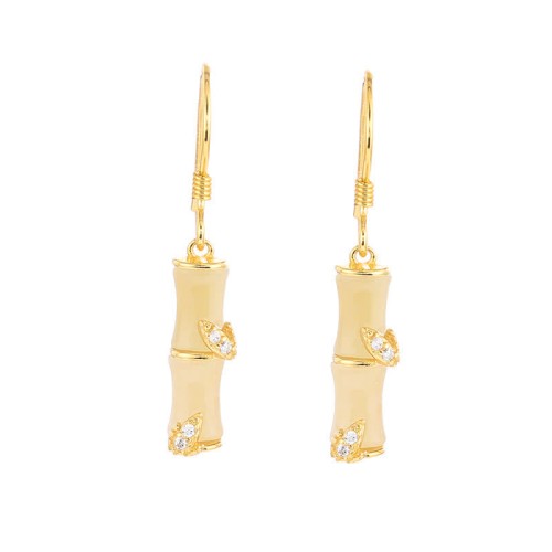 925 Sterling Silver Hetian Jade Cat Eye Bamboo Luck Drop Earrings 925 Sterling Silver Hetian Jade Cat Eye Bamboo Luck Drop Earrings