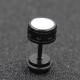 Titanium Steel Men’s Balance Round Stud Earrings