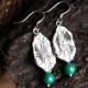 925 Sterling Silver Turquoise Lotus Leaf Protection Earrings 925 Sterling Silver Turquoise Lotus Leaf Protection Earrings