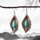 925 Sterling Silver Turquoise Bodhi Leaf Protection Drop Earrings 925 Sterling Silver Turquoise Bodhi Leaf Protection Drop Earrings