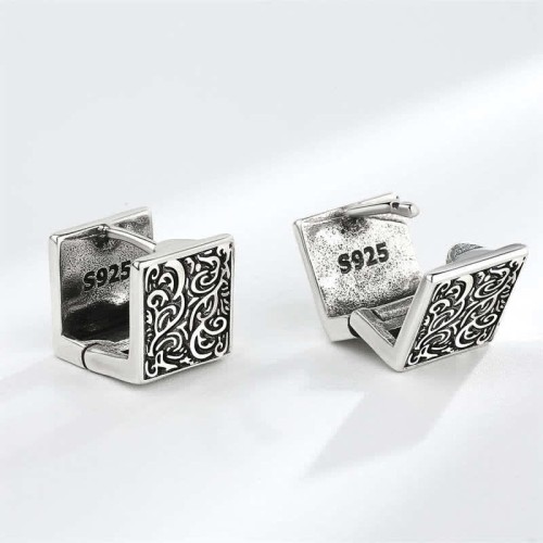 Grass Pattern Square Stud Earrings Grass Pattern Square Stud Earrings