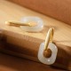 925 Silver Round White Jade Happiness Earrings