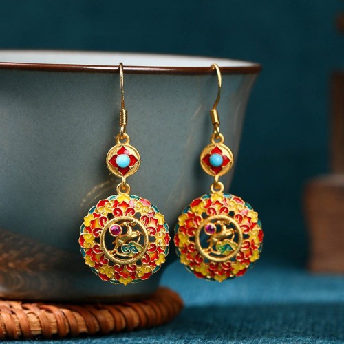 24K Gold-Plated Elk Copper Balance Drop Earrings 24K Gold-Plated Elk Copper Balance Drop Earrings