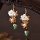 14K Gold-Plated Tridacna Stone Flower Pearl Aventurine Earrings 14K Gold-Plated Tridacna Stone Flower Pearl Aventurine Earrings