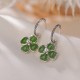 925 Sterling Silver Cyan Jade Four Leaf Clover Luck Earrings 925 Sterling Silver Cyan Jade Four Leaf Clover Luck Earrings