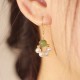 Cyan Jade Pearl Bead Luck Drop Earrings Cyan Jade Pearl Bead Luck Drop Earrings