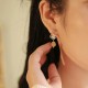 Tridacna Stone Flower Jade Bead Blessing Earrings