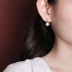 925 Sterling Silver Plated Gold Jade Rose Flower Cyan Jade Pearl Earrings 925 Sterling Silver Plated Gold Jade Rose Flower Cyan Jade Pearl Earrings