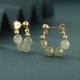 925 Sterling Silver Hetian Jade Red Agate Abundance Earrings 925 Sterling Silver Hetian Jade Red Agate Abundance Earrings
