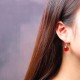 Round Red Corundum Confidence Drop Earrings Round Red Corundum Confidence Drop Earrings
