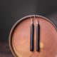925 Sterling Silver Ebony Wood Texture Peace Drop Earrings 925 Sterling Silver Ebony Wood Texture Peace Drop Earrings