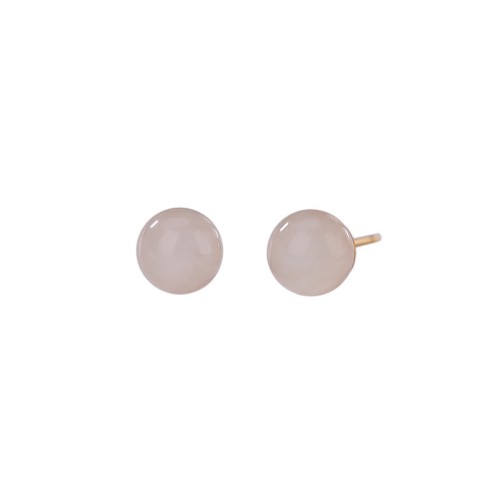 925 Sterling Silver Round White Jade Blessing Stud Earrings 925 Sterling Silver Round White Jade Blessing Stud Earrings