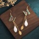 Feng Shui White Jade Fortune Earrings