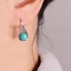 925 Sterling Silver Turquoise Beaded Protection Drop Earrings