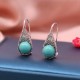925 Sterling Silver Turquoise Beaded Protection Drop Earrings