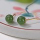 925 Silver Round Cyan Jade Healing Stud Earrings