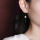 925 Sterling Silver White Jade Happiness Drop Earrings 925 Sterling Silver White Jade Happiness Drop Earrings