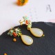 White Jade Red Agate Butterfly Protection Drop Earrings White Jade Red Agate Butterfly Protection Drop Earrings