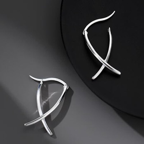 Geometric Cross Luck Hoop Earrings Geometric Cross Luck Hoop Earrings