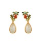 White Jade Red Agate Butterfly Protection Drop Earrings White Jade Red Agate Butterfly Protection Drop Earrings