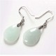 925 Sterling Silver Jade Water Drop Luck Earrings