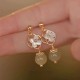 Tridacna Stone Flower Jade Bead Blessing Earrings
