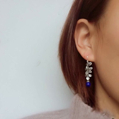925 Silver Turquoise Lazurite Serenity Protection Earrings 925 Silver Turquoise Lazurite Serenity Protection Earrings
