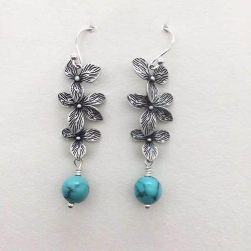 925 Silver Turquoise Lazurite Serenity Protection Earrings 925 Silver Turquoise Lazurite Serenity Protection Earrings