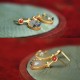 Vintage Jade Red Agate Abundance Copper Earrings Vintage Jade Red Agate Abundance Copper Earrings