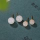 925 Sterling Silver Round White Jade Blessing Stud Earrings 925 Sterling Silver Round White Jade Blessing Stud Earrings