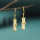 925 Sterling Silver Hetian Jade Cat Eye Bamboo Luck Drop Earrings 925 Sterling Silver Hetian Jade Cat Eye Bamboo Luck Drop Earrings