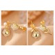 925 Sterling Silver Plated Gold Jade Rose Flower Cyan Jade Pearl Earrings 925 Sterling Silver Plated Gold Jade Rose Flower Cyan Jade Pearl Earrings