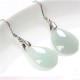 925 Sterling Silver Jade Water Drop Luck Earrings