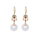 Feng Shui White Jade Blessing Earrings
