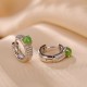 925 Sterling Silver Cyan Jade Success Stud Earrings 925 Sterling Silver Cyan Jade Success Stud Earrings
