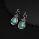 Tibetan Vintage Turquoise Waterdrop Strength Earrings