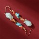 Magnolia Flower Jade Luck Prosperity Drop Earrings Magnolia Flower Jade Luck Prosperity Drop Earrings