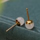 925 Sterling Silver Round White Jade Blessing Stud Earrings 925 Sterling Silver Round White Jade Blessing Stud Earrings