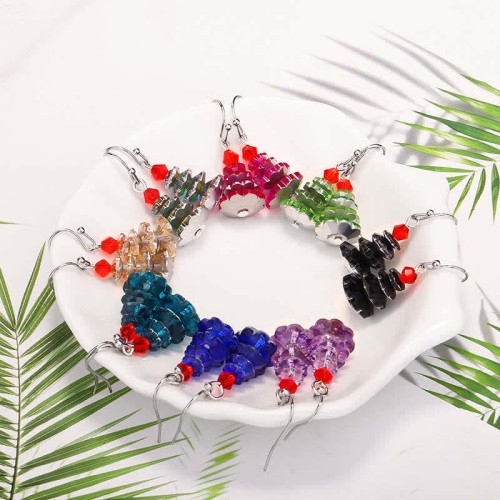 Various Crystals Christmas Tree Amethyst Healing Earrings Various Crystals Christmas Tree Amethyst Healing Earrings