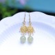 Hetian Jade Flower 14K Gold-Plated Luck Drop Earrings
