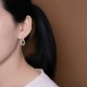 925 Silver Round White Jade Happiness Earrings