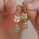 Tridacna Stone Flower Jade Bead Blessing Earrings