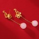 Vintage White Jade Red Agate Blessing Drop Earrings