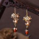 14K Gold-Plated Tridacna Stone Flower Pearl Aventurine Earrings 14K Gold-Plated Tridacna Stone Flower Pearl Aventurine Earrings