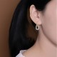 925 Silver Round White Jade Happiness Earrings